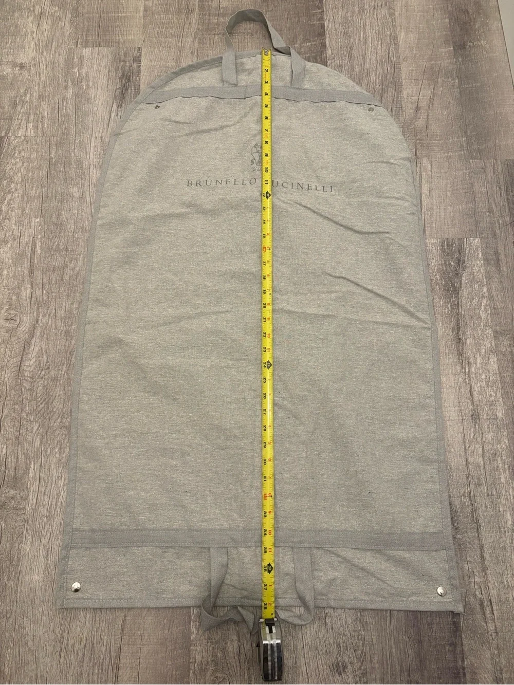 Brunello Cucinelli Gray Garment Bag Suit Carrier Travel Cover Logo Zipper